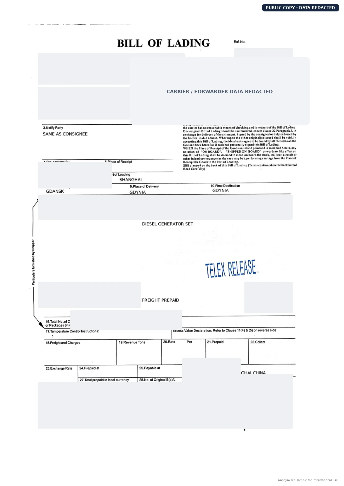 TELEX RELEASE